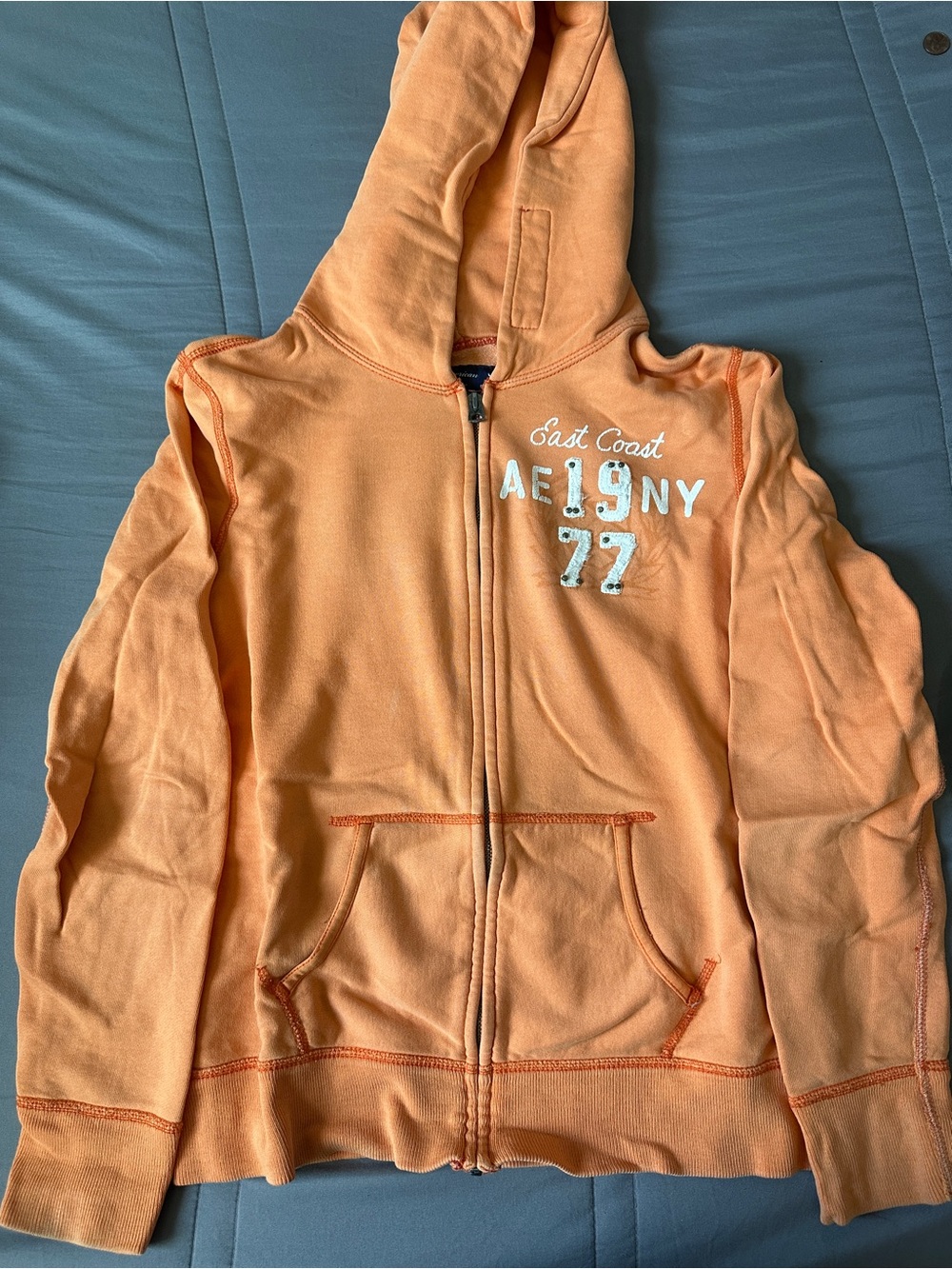 AE Orange Zip Hoodie with Hood